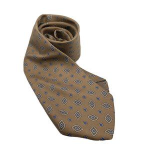 Woodward Men’s Vintage Silk Tie Gold Floral Business Casual Preppy Dad Formal
